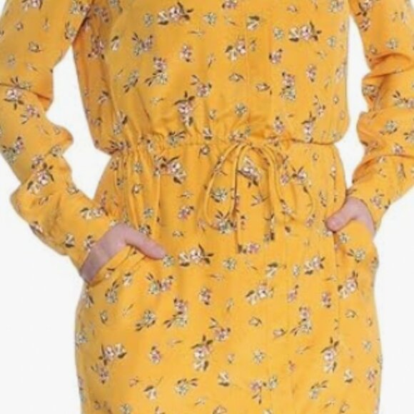 Lauren Ralph Lauren Shirt Dress Gold Floral Size 2 - Picture 3 of 7